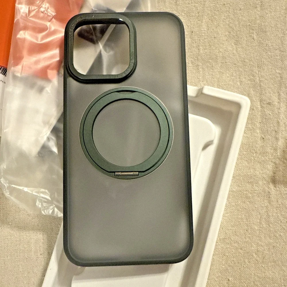 QTlier Mag&Stand for iphone 15 Pro max green and clear green‎ magnetic